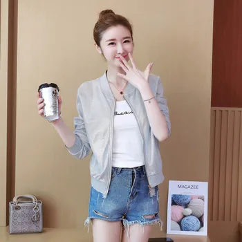 Spring Summer Women Jacket Korean Bright Silk Short Women Coat Long Sleeve Thin Jacket Coat Female
Spring Summer Women Jacket Korean Bright Silk Short Women Coat Long Sleeve Thin Jacket Coat Female