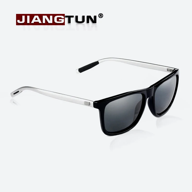 Jiangtun Новый поляризованные очки алюминий + TR90 frame мужские черные вождения