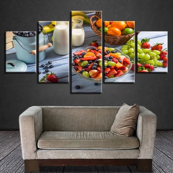 HD Printed Modern Painting Wall Art Modular Framework 5 Panel Milk Fruit Living Room Pictures Home Decoration Canvas Poster
HD Printed Modern Painting Wall Art Modular Framework 5 Panel Milk Fruit Living Room Pictures Home Decoration Canvas Poster
