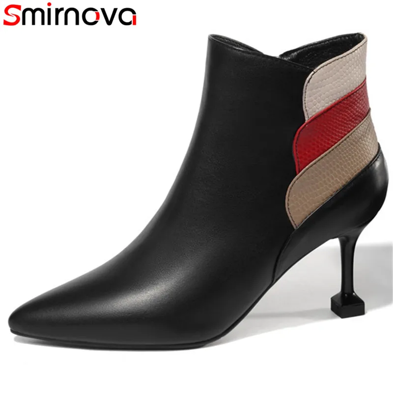 Smirnova 2018 new arrival fashion genuine leather boots mixed colors black pointed toe ankle boots for women unique dress shoes
Smirnova 2018 new arrival fashion genuine leather boots mixed colors black pointed toe ankle boots for women unique dress shoes
