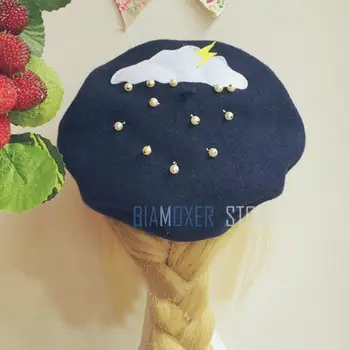 Biamoxer Mori Girl Lolita Hat Women Beret Cap Creative lightning Clouds Beret Painter Cap Simple Sweet Gift Accessories Prop
Biamoxer Mori Girl Lolita Hat Women Beret Cap Creative lightning Clouds Beret Painter Cap Simple Sweet Gift Accessories Prop