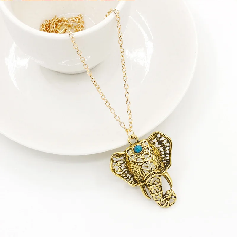 Antique Elephant Necklaces Pendants Ethnic Blue Beads Choker Long Link Chain Gold Color Silver Statement Charm Women Jewelry
Antique Elephant Necklaces Pendants Ethnic Blue Beads Choker Long Link Chain Gold Color Silver Statement Charm Women Jewelry