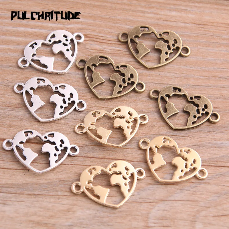 PULCHRITUDE 20pcs 15*24mm Three Color Heart World Map Link Earth Charms Connector Jewelry Making DIY Handmade Craft DIY
PULCHRITUDE 20pcs 15*24mm Three Color Heart World Map Link Earth Charms Connector Jewelry Making DIY Handmade Craft DIY