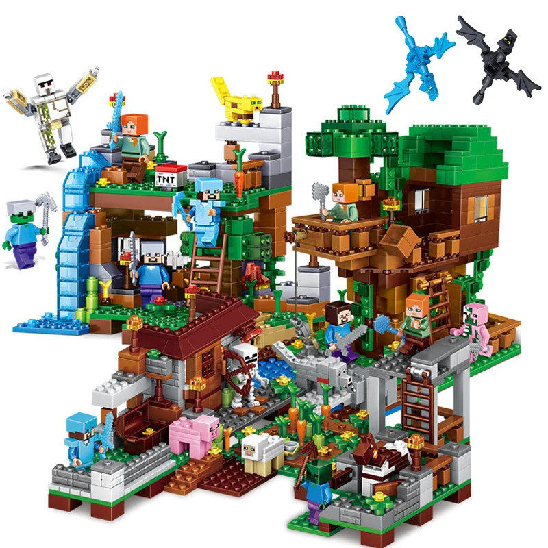 

2188pcs Children's building blocks toy Compatible Legoing city minecrafted Jungle Tree House Fortress figures Bricks best gifts