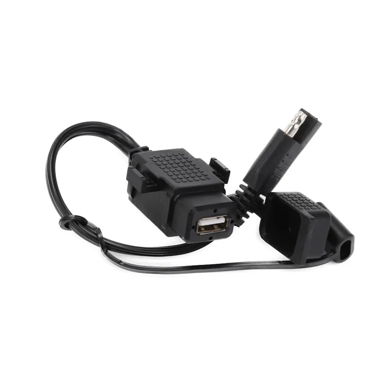 Best SAE To USB Cable Adapter Waterproof USB Charger Quick 2.1A Port With Inline Fuse For Motorcycle Cellphone Tablet GPS 8