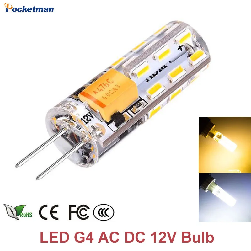 

G4 LED 12V AC DC 3W 6W Dimmable LED Lamp G4 24/48leds 3014 SMD Bulb Lamp Replace Halogen Spotlight Chandelier Z35