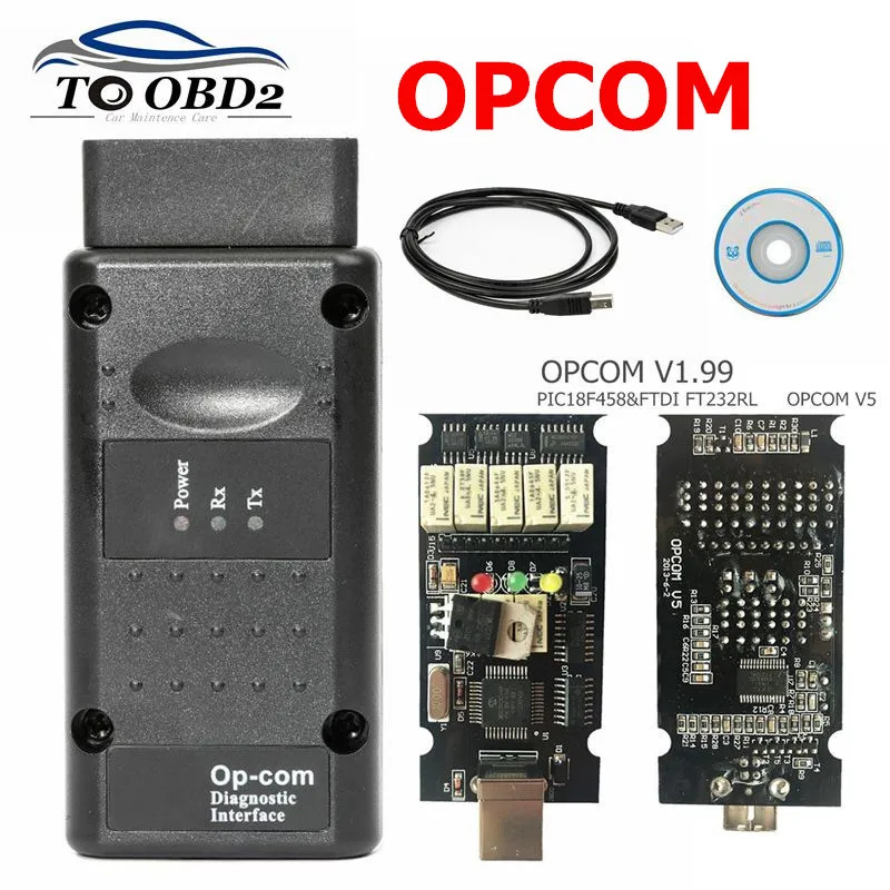 

OPCOM V1.99 V1.95 V1.78 V1.70 V1.65 V1.59 OBD2 CAN-BUS Code Reader For Opel OP COM OP-COM obd2 Diagnostic PIC18F458 FTDI Chip