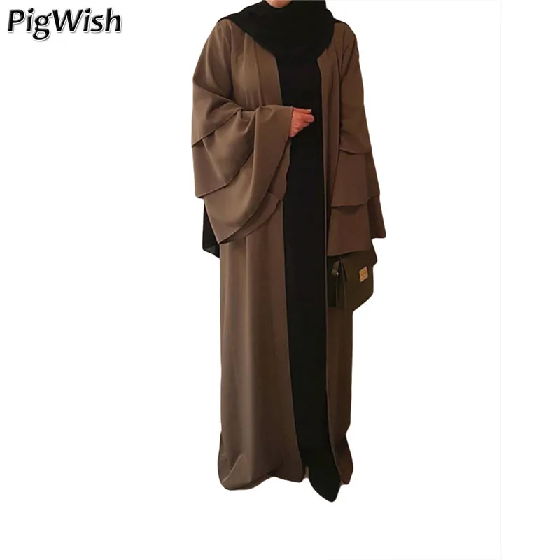 Muslim Tumpet Sleeve Cardigan Abaya Dubai Maxi Dress Long Robe Kimono Ramadan Arab Islamic Kaftan Djellaba Prayer Clothing
Muslim Tumpet Sleeve Cardigan Abaya Dubai Maxi Dress Long Robe Kimono Ramadan Arab Islamic Kaftan Djellaba Prayer Clothing
