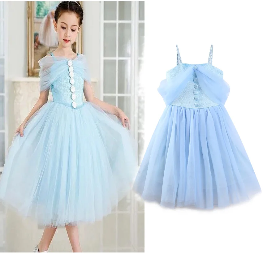 Elsa Dress Girls Costume Strappy Cinderella Dress for Girl Tulle Flower Girl Dresses Blue Children Dresses Sleeveless 2-8 Years
Elsa Dress Girls Costume Strappy Cinderella Dress for Girl Tulle Flower Girl Dresses Blue Children Dresses Sleeveless 2-8 Years