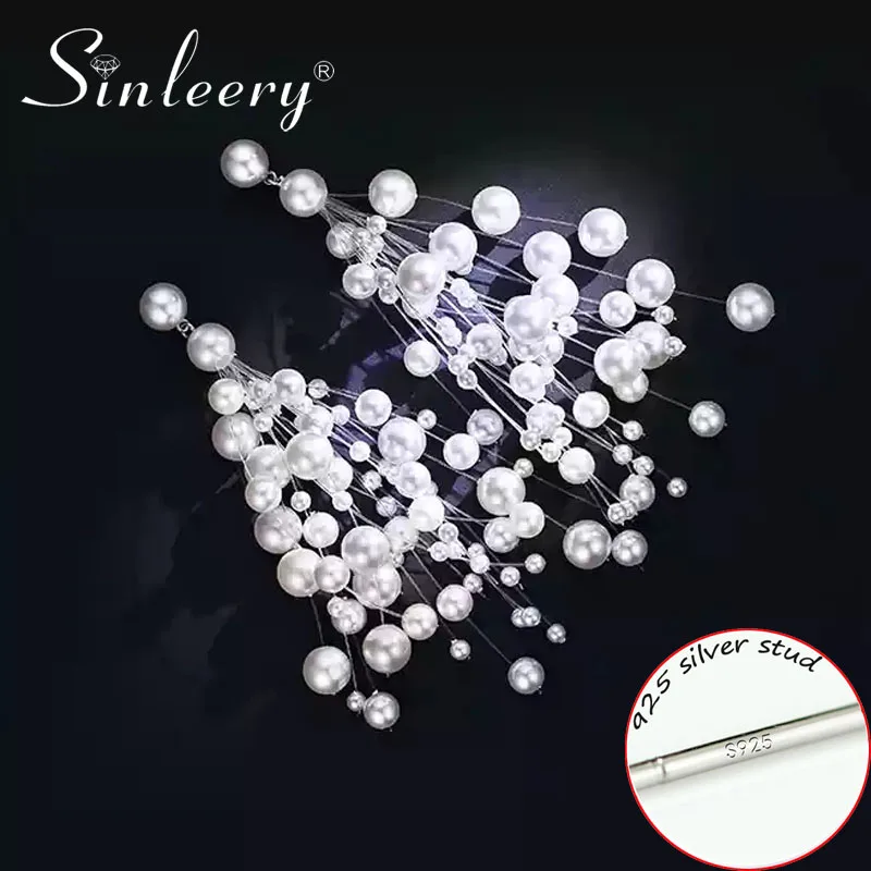 SINLEERY Luxury Cluster Simulated Pearl Tassel Long Earrings Hanging For Women Wedding Party Fashion Jewelry ES257 SSC
SINLEERY Luxury Cluster Simulated Pearl Tassel Long Earrings Hanging For Women Wedding Party Fashion Jewelry ES257 SSC
