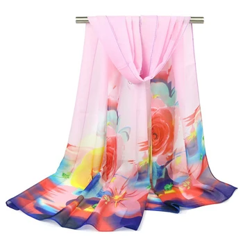 

printing shawls capes rose foulard scarfs for ladies bufandas invierno mujer 2019 head silk scarf fashion long shawl
