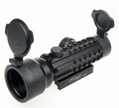 Tactical 2x42mm Red Green Dot Illuminated Hunting Rifle Scope Sight With 20mm Weaver/pica Tri Rifle Troy Sights Laser Bore Sight
Tactical 2x42mm Red Green Dot Illuminated Hunting Rifle Scope Sight With 20mm Weaver/pica Tri Rifle Troy Sights Laser Bore Sight