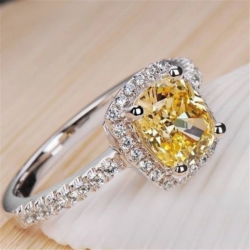 Fashion Simple Yellow Square Stone Ring Silver Color Cubic Zirconia Crystal Rings For Women Party Gift Lady Accessories L4N092
Fashion Simple Yellow Square Stone Ring Silver Color Cubic Zirconia Crystal Rings For Women Party Gift Lady Accessories L4N092