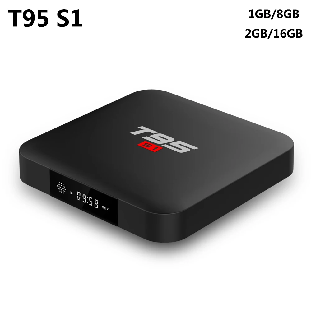 

T95 S1 LED Android 7.1 TV BOX 2GB RAM 16GB ROM Amlogic S905W Quad Core Smart Media Player 2.4GHz WiFi H.265 4K HD Set Top Box