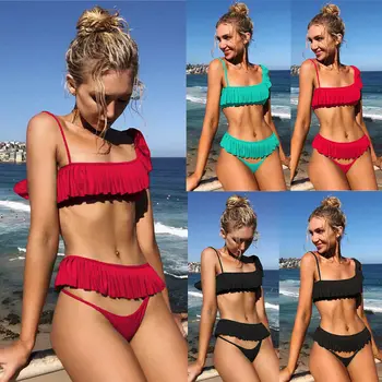 Women Swimwear Sexy Summer Ruffle G-String Thongs Bandage Bikini Set Push-up Padded Bra Bathing Suit Swimsuit Bra Beachwear
Women Swimwear Sexy Summer Ruffle G-String Thongs Bandage Bikini Set Push-up Padded Bra Bathing Suit Swimsuit Bra Beachwear