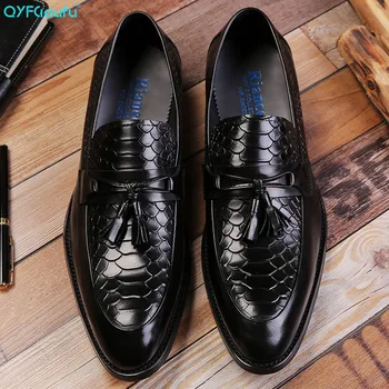 QYFCIOUFU New Arrival Snake Pattern Tassel Business Formal Shoes Men Slip-on Dress Shoes Genuine Leather Men's Wedding Shoes
QYFCIOUFU New Arrival Snake Pattern Tassel Business Formal Shoes Men Slip-on Dress Shoes Genuine Leather Men's Wedding Shoes