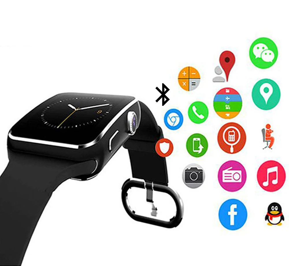 X6 Bluetooth Smart Watch Smartwatch Curve Touch Screen Phone Sport Fitness Pedometer Camera for Android PK DZ09 GT08 A1
X6 Bluetooth Smart Watch Smartwatch Curve Touch Screen Phone Sport Fitness Pedometer Camera for Android PK DZ09 GT08 A1