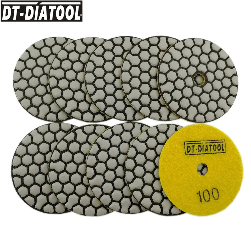 DT-DIATOOL 10 pieces Diameter 3 inches Dry Sanding Disks grit #100 80mm Resin Bond Diamond Flexible Polishing Pads for granite
DT-DIATOOL 10 pieces Diameter 3 inches Dry Sanding Disks grit #100 80mm Resin Bond Diamond Flexible Polishing Pads for granite