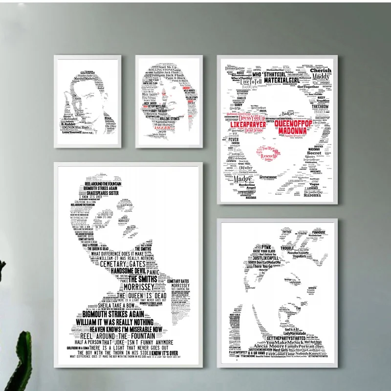 Eminem Mick Jagger Madonna Morrissey P!NK Music Singer Art Wall Decor Canvas Poster Paintings for Living Room
Eminem Mick Jagger Madonna Morrissey P!NK Music Singer Art Wall Decor Canvas Poster Paintings for Living Room