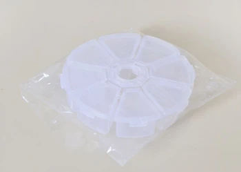 Free Shipping+Wholesale Plastic Round Storage Box Case Nail Art Rhinestones Gems Beads Container 8 Grids,600pcs/lot