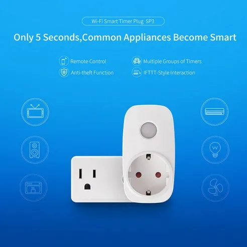 Broadlink SP3 EU / US Mini Night Light Wifi Socket Plug Outlet Smart Remote Wireless Controls For Smart Phone
Broadlink SP3 EU / US Mini Night Light Wifi Socket Plug Outlet Smart Remote Wireless Controls For Smart Phone