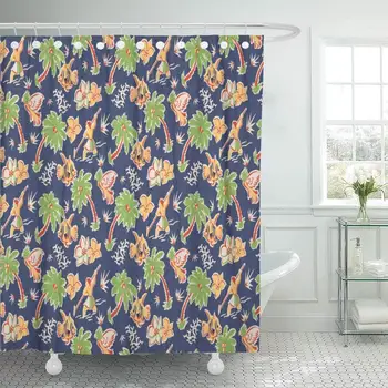 Shower Curtain with Hooks Red Vintage Tropical Pattern with Parrots Fish Flowers Spear Fishermen Palm Trees Green Bathroom
Shower Curtain with Hooks Red Vintage Tropical Pattern with Parrots Fish Flowers Spear Fishermen Palm Trees Green Bathroom