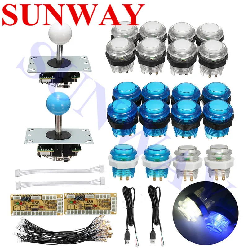 2 Players DIY Arcade Joystick Kits With 20 LED Arcade Buttons+5pin Joysticks +5V Arcade USB Encoder Kit+Joystick Arcade Set
2 Players DIY Arcade Joystick Kits With 20 LED Arcade Buttons+5pin Joysticks +5V Arcade USB Encoder Kit+Joystick Arcade Set