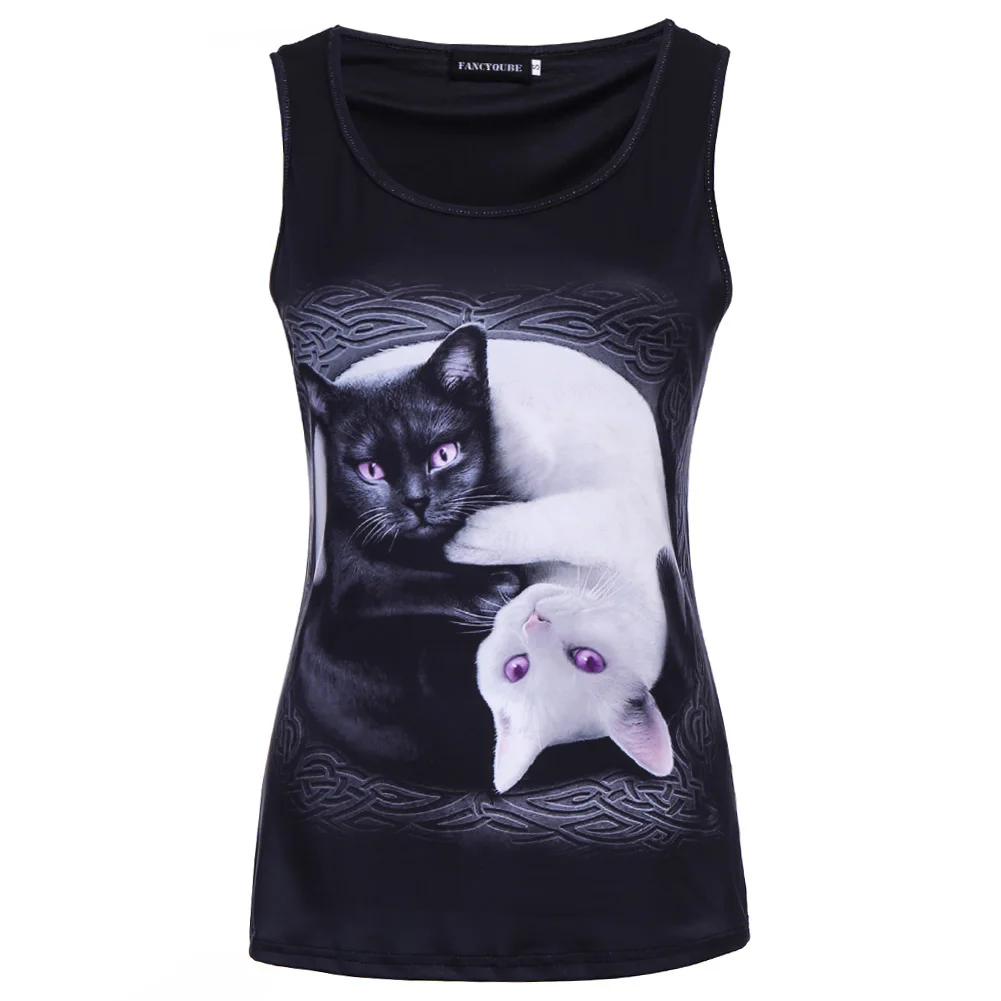 Summer 3D Print Cat Tanks Tops Digital Punk Tank Tops White & Black Cat Printed Women Fashion Vest Female
Summer 3D Print Cat Tanks Tops Digital Punk Tank Tops White & Black Cat Printed Women Fashion Vest Female