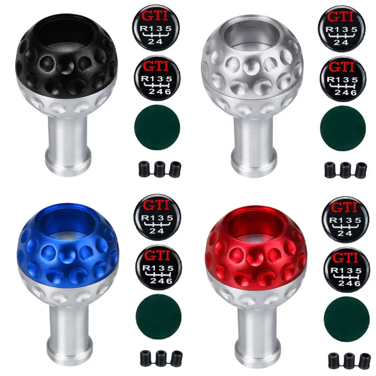 Aluminium 5 6 Speed Gear Shift Knob with 8/10/12mm Adapters Universal For VW Scirocco for Jetta Golf Ball
Aluminium 5 6 Speed Gear Shift Knob with 8/10/12mm Adapters Universal For VW Scirocco for Jetta Golf Ball