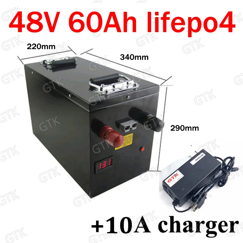 GTK waterproof 48V 60AH LiFePO4 battery deep cycle for 3500w bike scooter bakfiets RV Camper inverter Solar energy + 5A charger
GTK waterproof 48V 60AH LiFePO4 battery deep cycle for 3500w bike scooter bakfiets RV Camper inverter Solar energy + 5A charger