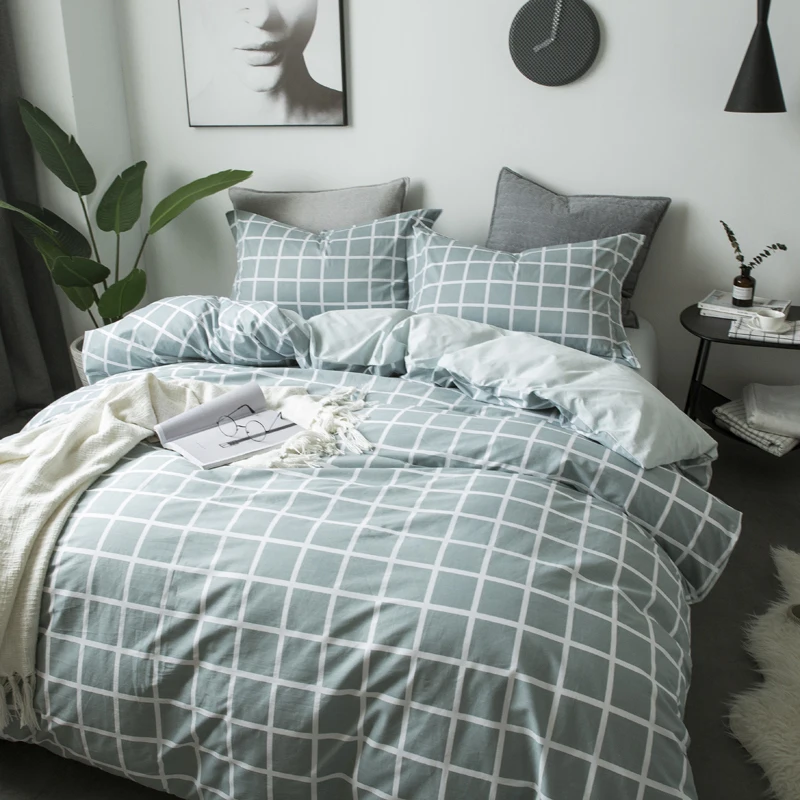 Small Fresh Light Green Plaid Pattern Sheet Pillowcase Quilt Cover Sets 100% Cotton 3/4Pcs Bedlinen Full Double Queen King Size
Small Fresh Light Green Plaid Pattern Sheet Pillowcase Quilt Cover Sets 100% Cotton 3/4Pcs Bedlinen Full Double Queen King Size