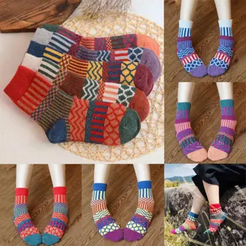 High Quality 5 Pairs Women Knitting Socks Winter Warmers Wool Casual Ladies Ethnic Floral Socks New
High Quality 5 Pairs Women Knitting Socks Winter Warmers Wool Casual Ladies Ethnic Floral Socks New