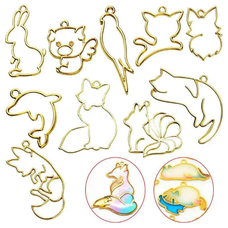 10 Pcs UV Crystal Epoxy Border Metal Frame Bird Dolphin Cat Pig Animal Shape Hollow Modeling Crafts DIY Accessories
10 Pcs UV Crystal Epoxy Border Metal Frame Bird Dolphin Cat Pig Animal Shape Hollow Modeling Crafts DIY Accessories