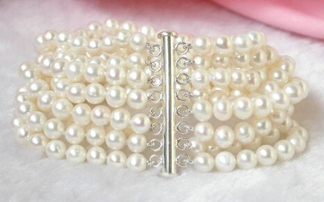 Hot sell Noble- 00776 8'' 8strands white pearls bracelet bangle silver Natural >>free shipping 
Hot sell Noble- 00776 8'' 8strands white pearls bracelet bangle silver Natural >>free shipping
