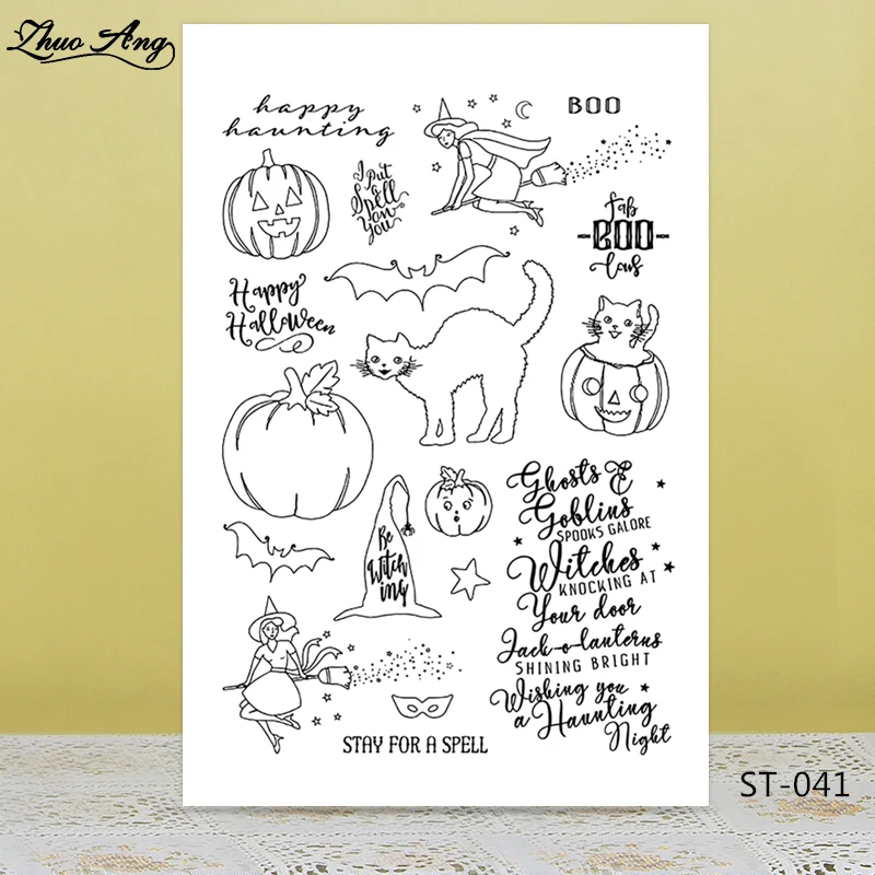 ZhuoAng Halloween witch cat rumpkin lantern Clear Stamps For DIY Scrapbooking/Card Making/Album Decorative Silicon Stamp Crafts
ZhuoAng Halloween witch cat rumpkin lantern Clear Stamps For DIY Scrapbooking/Card Making/Album Decorative Silicon Stamp Crafts