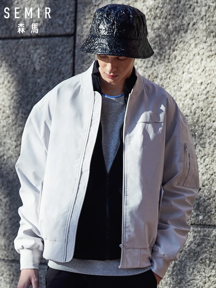 SEMIR Men Baseball Jacket Bomber Jacket with Tab Mens Sport Jacket with Zip Pocket at Sleeve Male Jacket with Front Slant Pocket
SEMIR Men Baseball Jacket Bomber Jacket with Tab Mens Sport Jacket with Zip Pocket at Sleeve Male Jacket with Front Slant Pocket