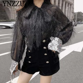 YNZZU Elegant Women Blouse Shirt 2019 Spring Tassel Sequines Lace Up Bow Loose Blouses Women Tops blusa feminina YT517
YNZZU Elegant Women Blouse Shirt 2019 Spring Tassel Sequines Lace Up Bow Loose Blouses Women Tops blusa feminina YT517