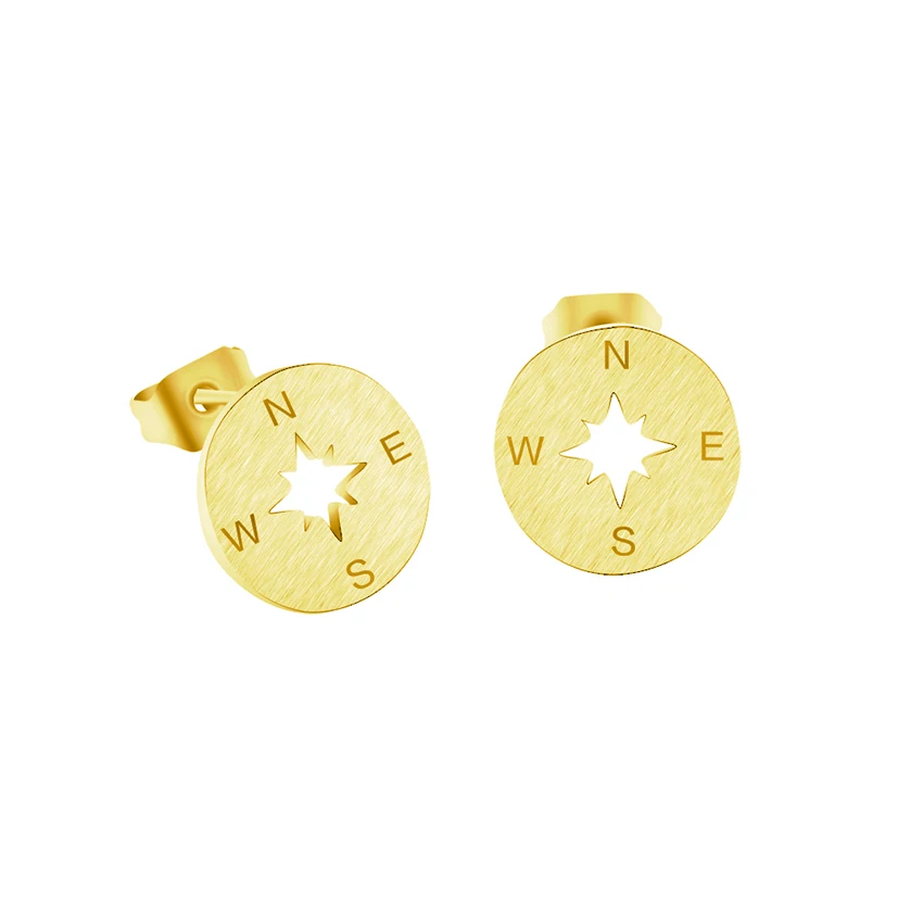 Gold Circle Compass Studs Stainless Steel Stud Earrings For Women Body Jewelry For Best Friends Boucle D'oreille Femme 2017
Gold Circle Compass Studs Stainless Steel Stud Earrings For Women Body Jewelry For Best Friends Boucle D'oreille Femme 2017