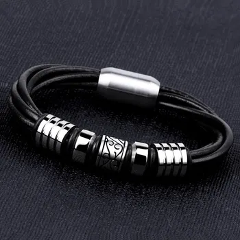 2018 Mens Fashion Leather Bracelet Men Jewelry Stainless Steel Jewellery Pulseira Masculina Hipster Bracelets Bangles Charm Gift
2018 Mens Fashion Leather Bracelet Men Jewelry Stainless Steel Jewellery Pulseira Masculina Hipster Bracelets Bangles Charm Gift