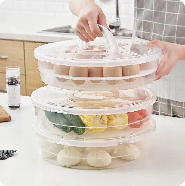 Kitchen Rangement Transparent Portable Round Egg Storage Box Household Refrigerator Organizer Food Container
Kitchen Rangement Transparent Portable Round Egg Storage Box Household Refrigerator Organizer Food Container