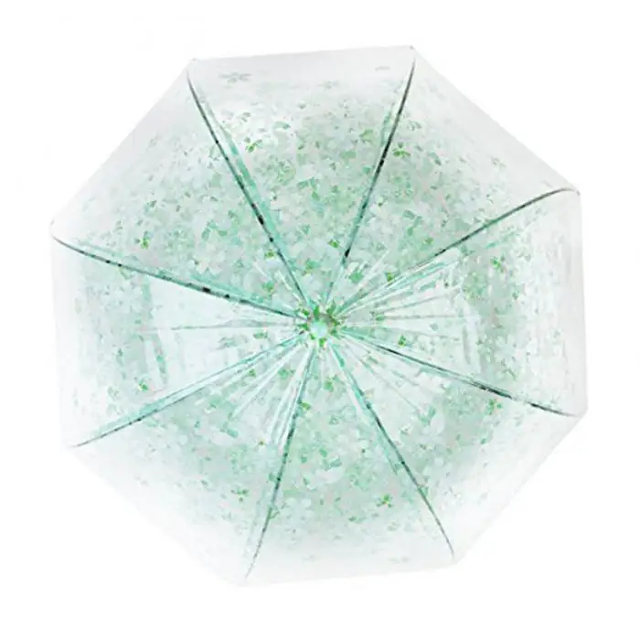 Fashion Transparent Parapluie Creative Women Rain Sun Umbrella Long Handle Cherry Blossom Mushroom Princess Romantic Umbrella