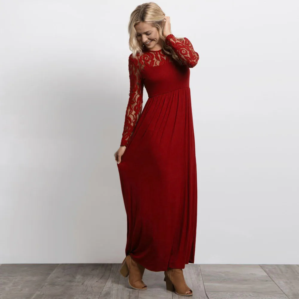 FEITONG Women Lace Long sleeve Dress 2018 New Summer Casual Style Loose Ankle-Length Dress Fashion Party elegant Dress
FEITONG Women Lace Long sleeve Dress 2018 New Summer Casual Style Loose Ankle-Length Dress Fashion Party elegant Dress