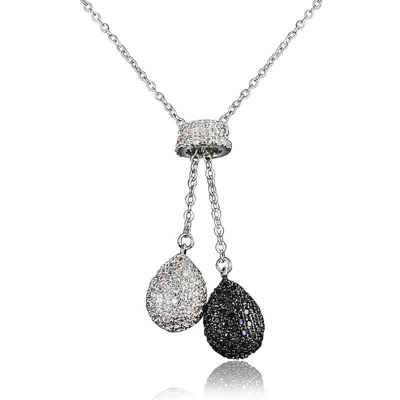 New arrivals Necklace for women setting white and black cz Necklace pendant European and American style Free drop shipping
New arrivals Necklace for women setting white and black cz Necklace pendant European and American style Free drop shipping
