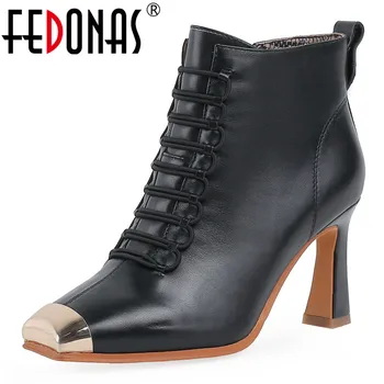 FEDONAS 2020 Brand Genuine Leather Women Ankle Boots Autumn Winter Fashion High Heels Short Boots Square Toe Party Shoes Woman
FEDONAS 2020 Brand Genuine Leather Women Ankle Boots Autumn Winter Fashion High Heels Short Boots Square Toe Party Shoes Woman