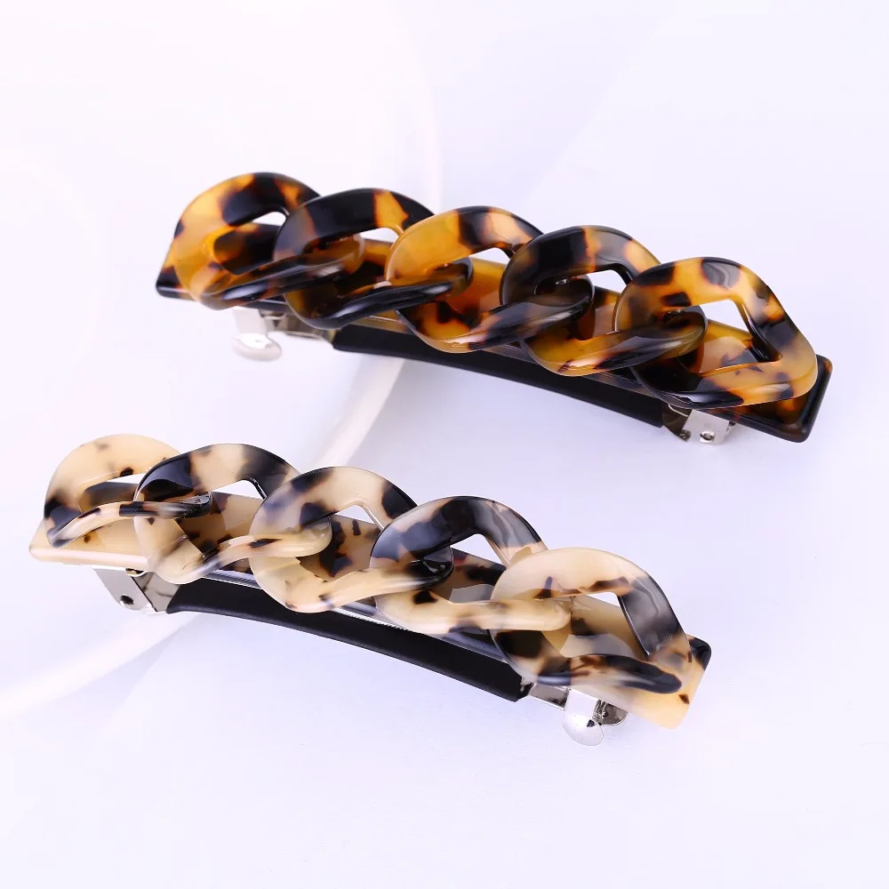 Fashion Ponytail Chain Hair Clip For Girls New Tortoiseshell Acetate Hair Barrette Women Hair Accessories
Fashion Ponytail Chain Hair Clip For Girls New Tortoiseshell Acetate Hair Barrette Women Hair Accessories