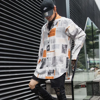 Hip hop Printed floral shirts men Long sleeve Extended Yellow white Tailored collar 2019 Fashion
Hip hop Printed floral shirts men Long sleeve Extended Yellow white Tailored collar 2019 Fashion