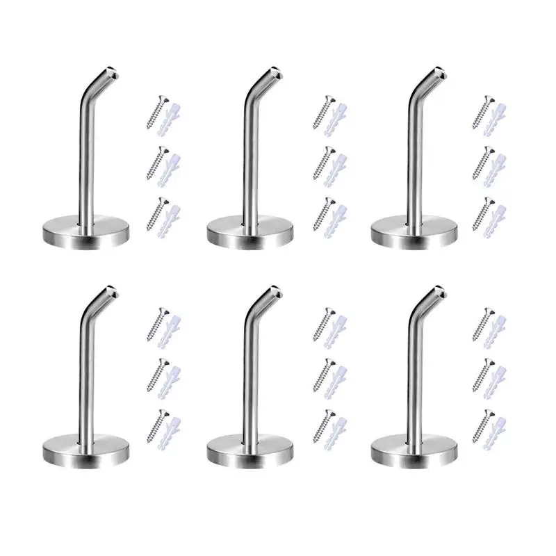 6 Pack Stainless Steel Elephant Nose Hook Wall-Mount Robe Hook Coat Hook Towel Wall Hook, Brushed Nickel (Large)
6 Pack Stainless Steel Elephant Nose Hook Wall-Mount Robe Hook Coat Hook Towel Wall Hook, Brushed Nickel (Large)