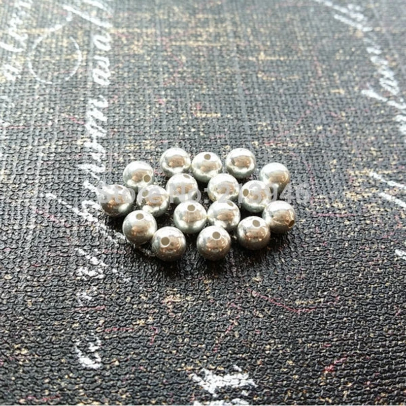 

6MM (5g=16pcs)/ Pack " Fake One Penalty Ten " 92.5% Sterling Silver Ball Spacers Loose Beads Jewelry Findings