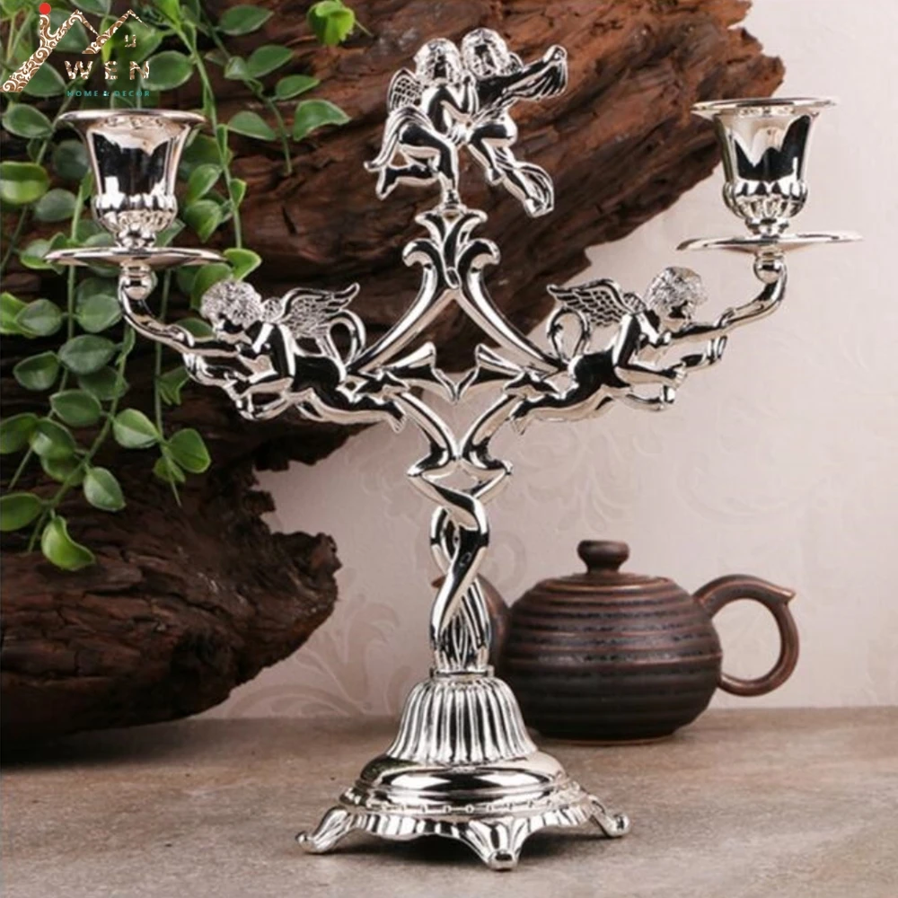 New arrival candle holder 2-arm creative silver plated candle stick, Angel pattern wedding/ home decoration
New arrival candle holder 2-arm creative silver plated candle stick, Angel pattern wedding/ home decoration