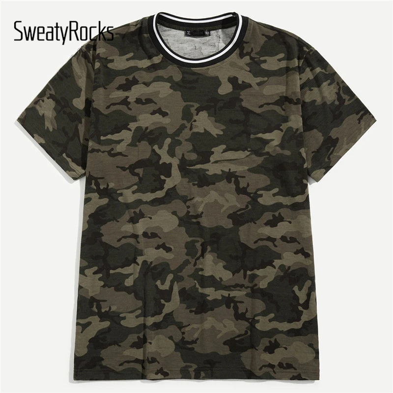SweatyRocks Men Camouflage Print Tee Streetwear Short Sleeve Tees Mens Fashion O-Neck Clothing 2019 New Summer Casual T-shirt
SweatyRocks Men Camouflage Print Tee Streetwear Short Sleeve Tees Mens Fashion O-Neck Clothing 2019 New Summer Casual T-shirt